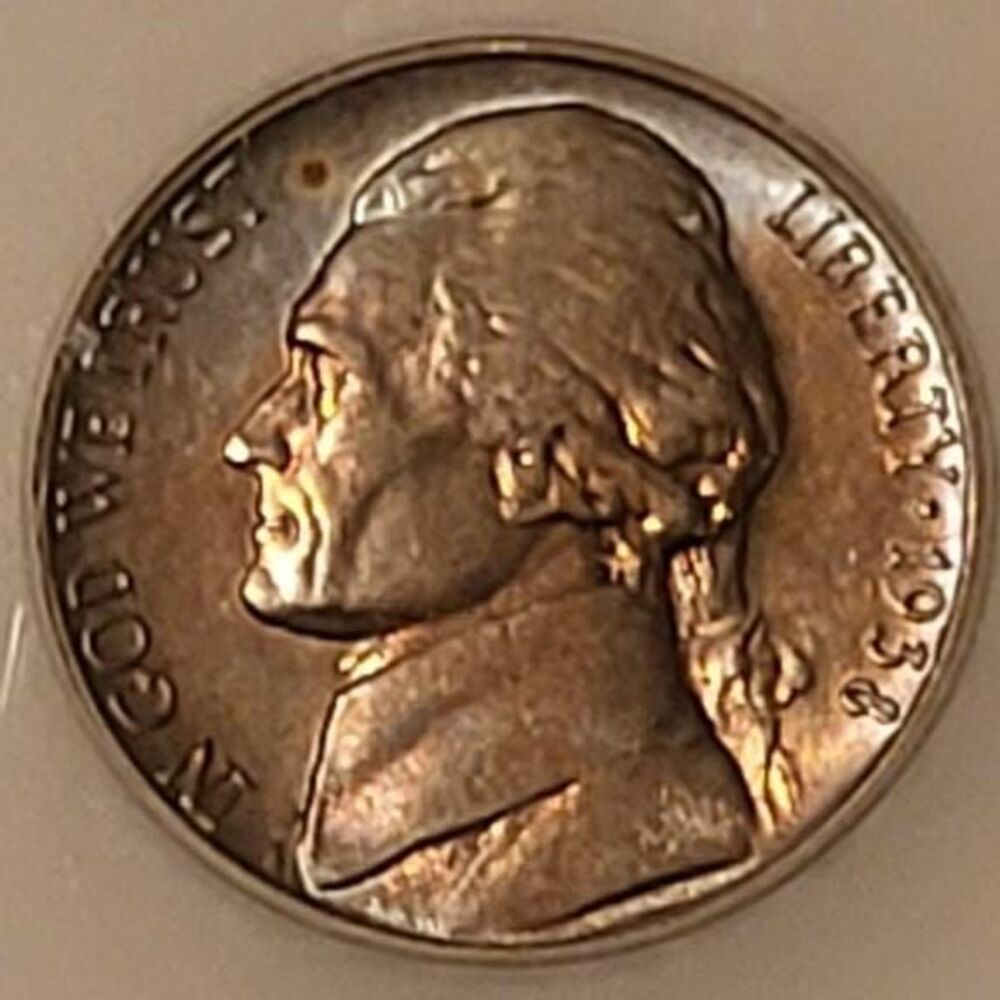 1938 S Jefferson Nickel MS61 ICG Toning - Picture 3 of 4